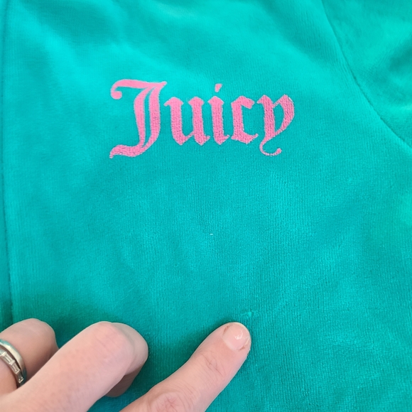 Juicy Couture Green and Pink Hoodie, Sz M - Picture 6 of 7